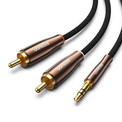 UGREEN AV170 2x RCA cable (Cinch) jack 3.5mm, 0.5m (black) cena un informācija | Kabeļi un vadi | 220.lv