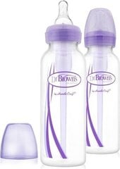 DR. BROWNS pudeles ar šauru kaklu OPTIONS +, 250 ml, 2 gab., SB82505 cena un informācija | Bērnu pudelītes un to aksesuāri | 220.lv