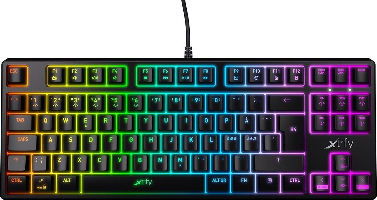 Механическая клавиатура, Xtrfy K4 TKL RGB, Чёрная, US цена | 220.lv