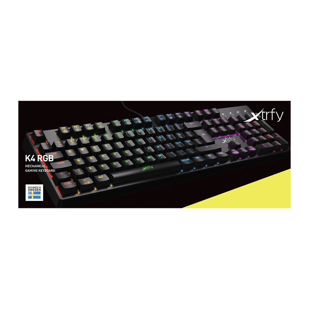 Mehāniskā tastatūra, Xtrfy K4 RGB, melna, US cena un informācija | Klaviatūras | 220.lv