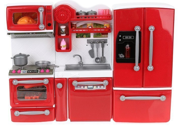 Virtuve lellēm Doll's Kitchen 27cm 3 moduļi 9425 / XL14133 cena un informācija | Rotaļlietas meitenēm | 220.lv