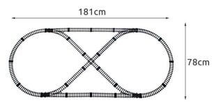 Dzelzceļa komplekts 38 gab. Ciuchcia Tor 700cm 8239 cena un informācija | Rotaļlietas zēniem | 220.lv