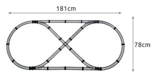 Geležinkelio rinkinys 38 vnt. Ciuchcia Tor 700cm 8239 цена и информация | Игрушки для мальчиков | 220.lv