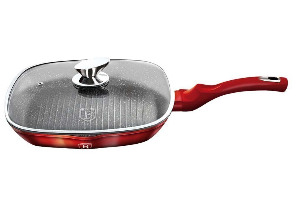 GRILA FRYER GRANĪTS 28 cm BERLINGER HAUS RED METALLIC BH-1613 цена и информация | Pannas | 220.lv