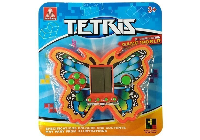 Tauriņa formas elektroniskā spēle "Tetris", oranža cena un informācija | Galda spēles | 220.lv