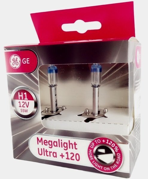 GE spuldze H1 "Megalight Ultra +120" 12V 55W cena un informācija | Auto spuldzes | 220.lv