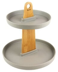 двухуровневая тарелка из керамики и дерева husla 73975 цена и информация | Посуда, тарелки, обеденные сервизы | 220.lv