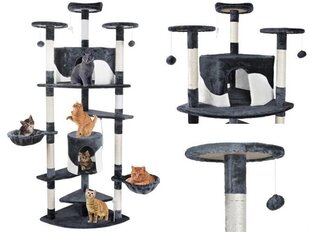 Kaķu koks Milzīgs kaķu gultas tornis 12. līmenī Grey 2782 цена и информация | Когтеточки | 220.lv