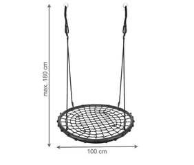 Pītas šūpoles „Nest“ bērniem un pieaugušajiem O100 cm 9966 cena un informācija | Šūpoles | 220.lv