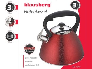 Чайник Klausberg KB-7349 со свистком, 3,0 л цена и информация | Чайники, кофейники | 220.lv