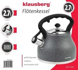 Чайник со свистком KLAUSBERG 2,7L  цена и информация | Чайники, кофейники | 220.lv