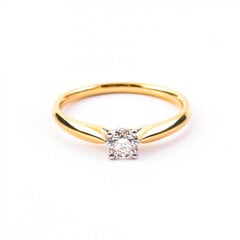Золотое кольцо с бриллиантом ZGRC0168DIH цена и информация | Кольца | 220.lv