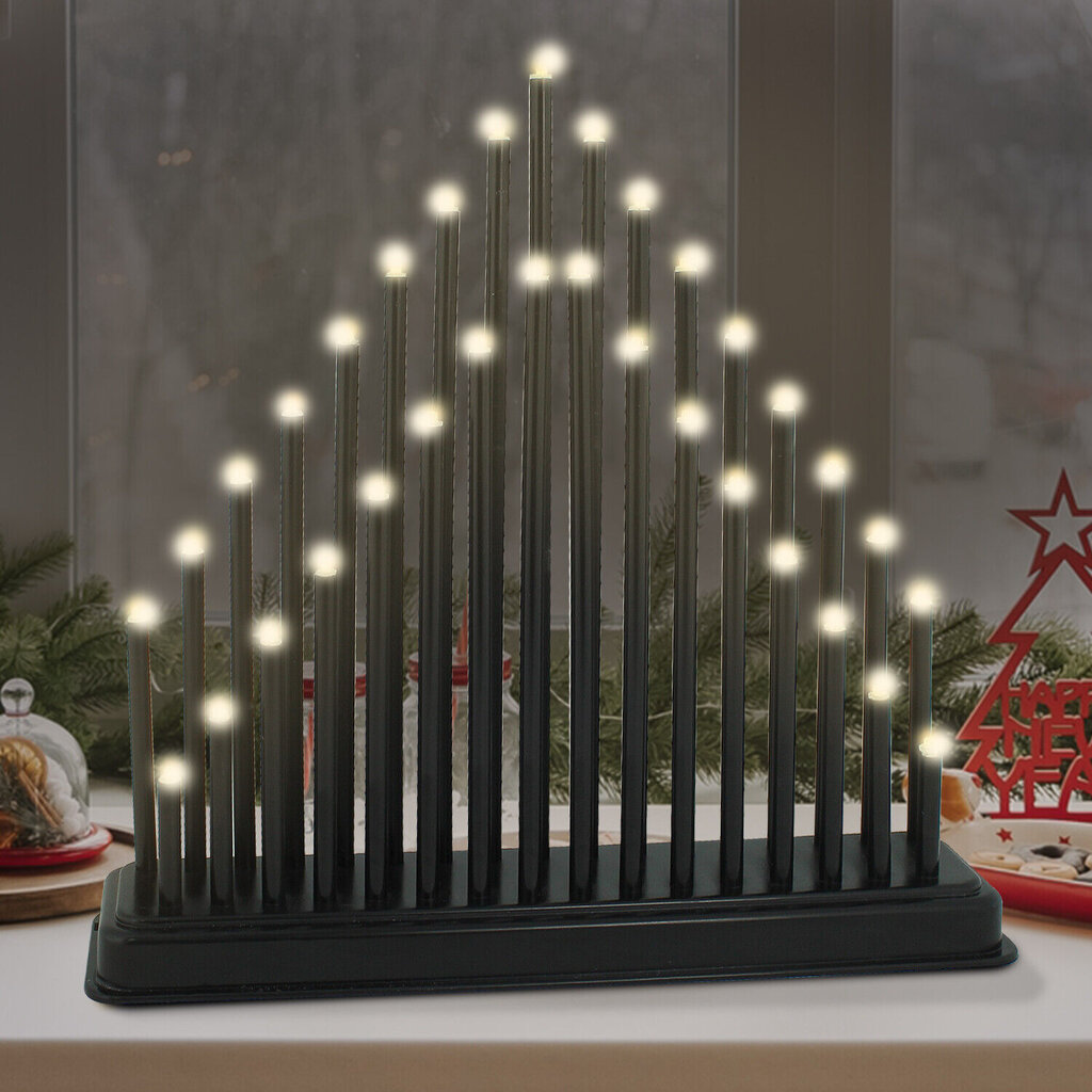 Ziemassvētku svečturis ar LED lampiņām cena un informācija | Ziemassvētku dekorācijas | 220.lv