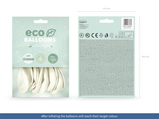 Eko baloni 26 cm metāliski, balti (1 gab. / 10 gab.) cena un informācija | Baloni | 220.lv