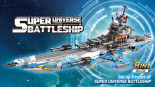 Xingbao, Super Universe Battle Ship 8in1, Космический боевой корабль цена и информация | Конструкторы и кубики | 220.lv