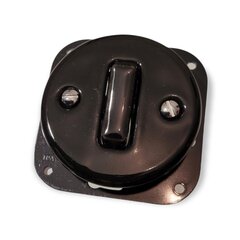 Керамический выключатель скрытого монтажа, черный, 1-кнопочный цена и информация | Электрические выключатели, розетки | 220.lv