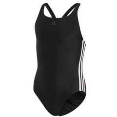 Peldkostīms meitenēm Adidas Fit Suit 3S Y Jr DQ3319, melns cena un informācija | Meiteņu peldkostīmi | 220.lv