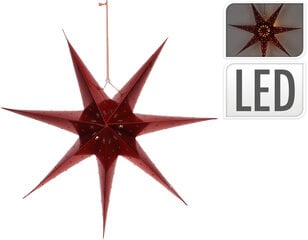 Dekors Papīra zvaigzne ar LED apgaismojumu, 60 cm cena un informācija | Ziemassvētku dekorācijas | 220.lv