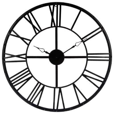 Vintāžas pulkstenis no melna metāla, Ø 70 cm cena un informācija | Oriģināli pulksteņi | 220.lv