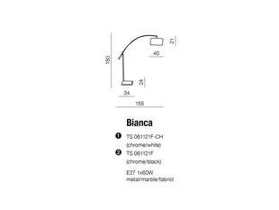 Azzardo stāvlampa Bianca AZ0005 цена и информация | Торшеры | 220.lv