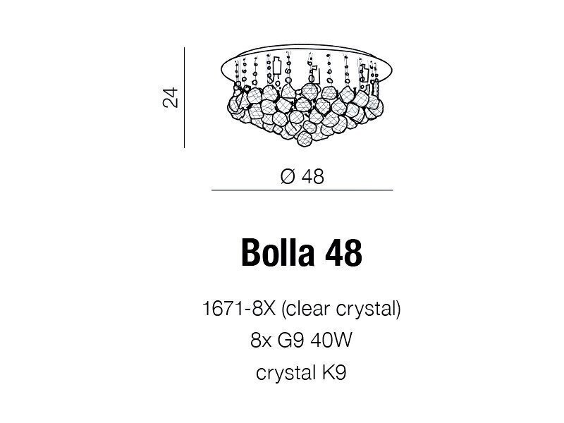 Azzardo gaismeklis Bolla 48 AZ1287 цена и информация | Griestu lampas | 220.lv