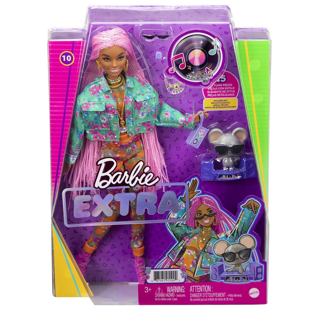 Lelle Bārbija (Barbie) Extra ar zaļu jaku цена и информация | Rotaļlietas meitenēm | 220.lv