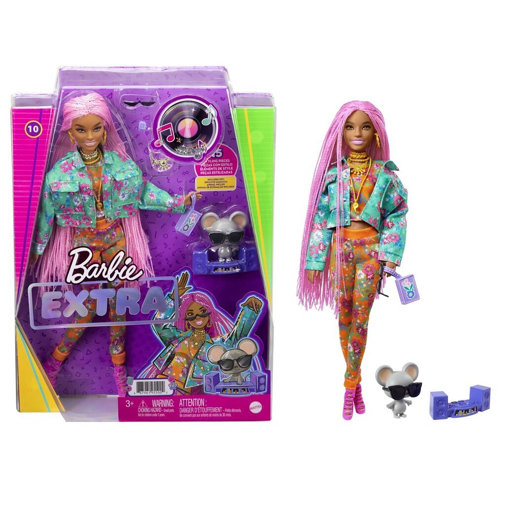 Lelle Bārbija (Barbie) Extra ar zaļu jaku цена и информация | Rotaļlietas meitenēm | 220.lv