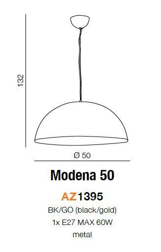 Azzardo gaismeklis Modena 50 AZ1395 cena un informācija | Piekaramās lampas | 220.lv