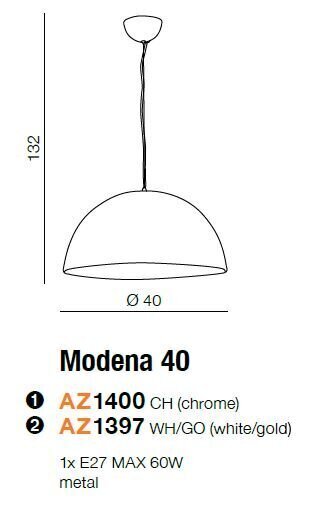 Azzardo gaismeklis Modena 40 AZ1397 цена и информация | Lustras | 220.lv