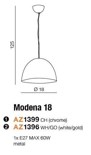 Azzardo gaismeklis Modena 18 AZ1399 cena un informācija | Lustras | 220.lv