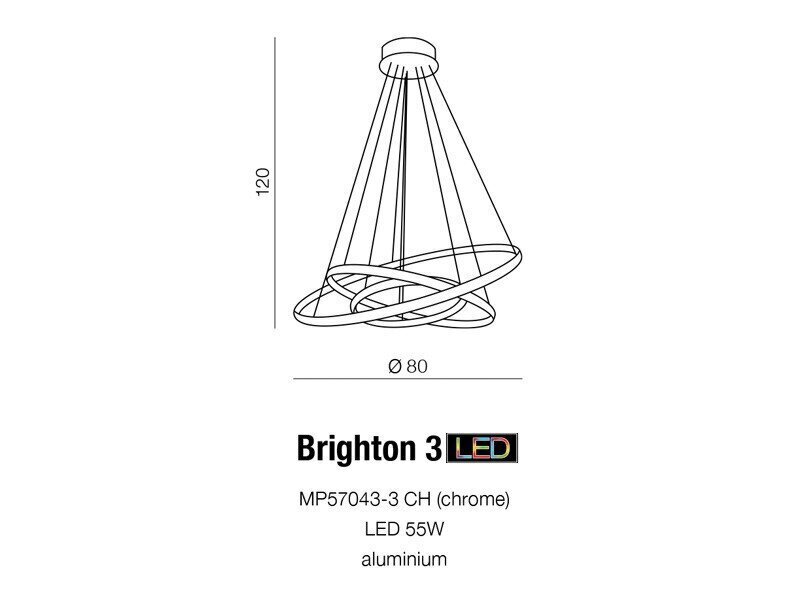 Azzardo piekarams gaismeklis AZ1609 Brighton 3 cena un informācija | Piekaramās lampas | 220.lv