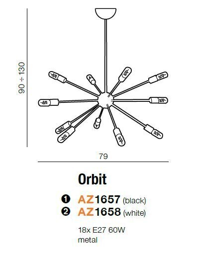 Azzardo piekarams gaismeklis AZ1658 Orbit цена и информация | Piekaramās lampas | 220.lv