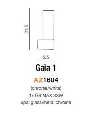 Azzardo sienas lampa AZ1604 Gaia 1 цена и информация | Настенные светильники | 220.lv