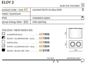 Azzardo светильник Eloy 2 AZ1352 цена и информация | Потолочные светильники | 220.lv