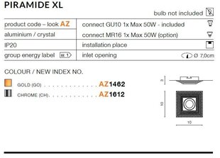 Azzardo встраиваемый светильник AZ1612 Piramide XL цена и информация | Монтируемые светильники, светодиодные панели | 220.lv