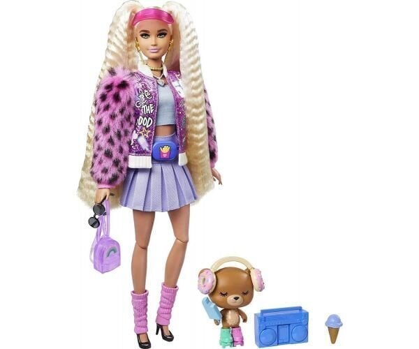 Lelle Bārbija (Barbie) Extra lelle ar gaišiem, cirtainiem matiem цена и информация | Rotaļlietas meitenēm | 220.lv