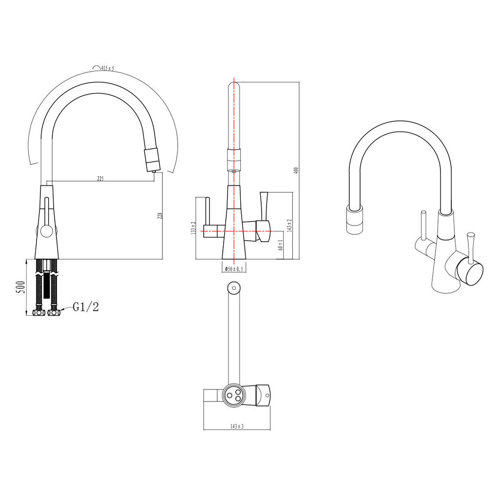 LEMARK LM3075C "COMFORT" Virtuves jaucējkrāns, ar savienojumu ar dzeramā ūdens filtru, hroms (10 years warranty) цена и информация | Ūdens maisītāji virtuvei | 220.lv