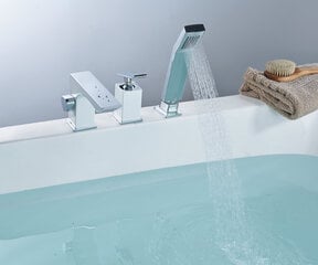 Смеситель для ванны встраиваемый Lemark LM5845CW Contest, хром/белый, гарантия 10 лет цена и информация | Смесители | 220.lv