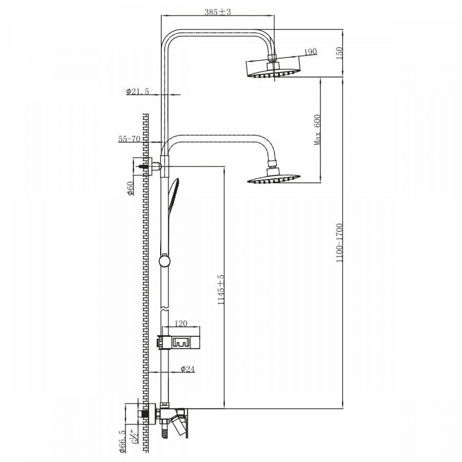 LEMARK LM7002BL "TROPIC" vannas maisītājs ar lietus dušas galvu, 10 gadu garantija цена и информация | Dušas komplekti un paneļi | 220.lv