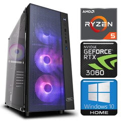 INTOP Ryzen 5 5600X 8GB 240SSD M.2 NVME RTX3060 12GB WIN10 цена и информация | Стационарные компьютеры | 220.lv