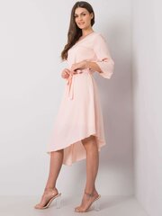 Gaiši rozā asimetriska kleita ar jostu. cena un informācija | Kleitas | 220.lv