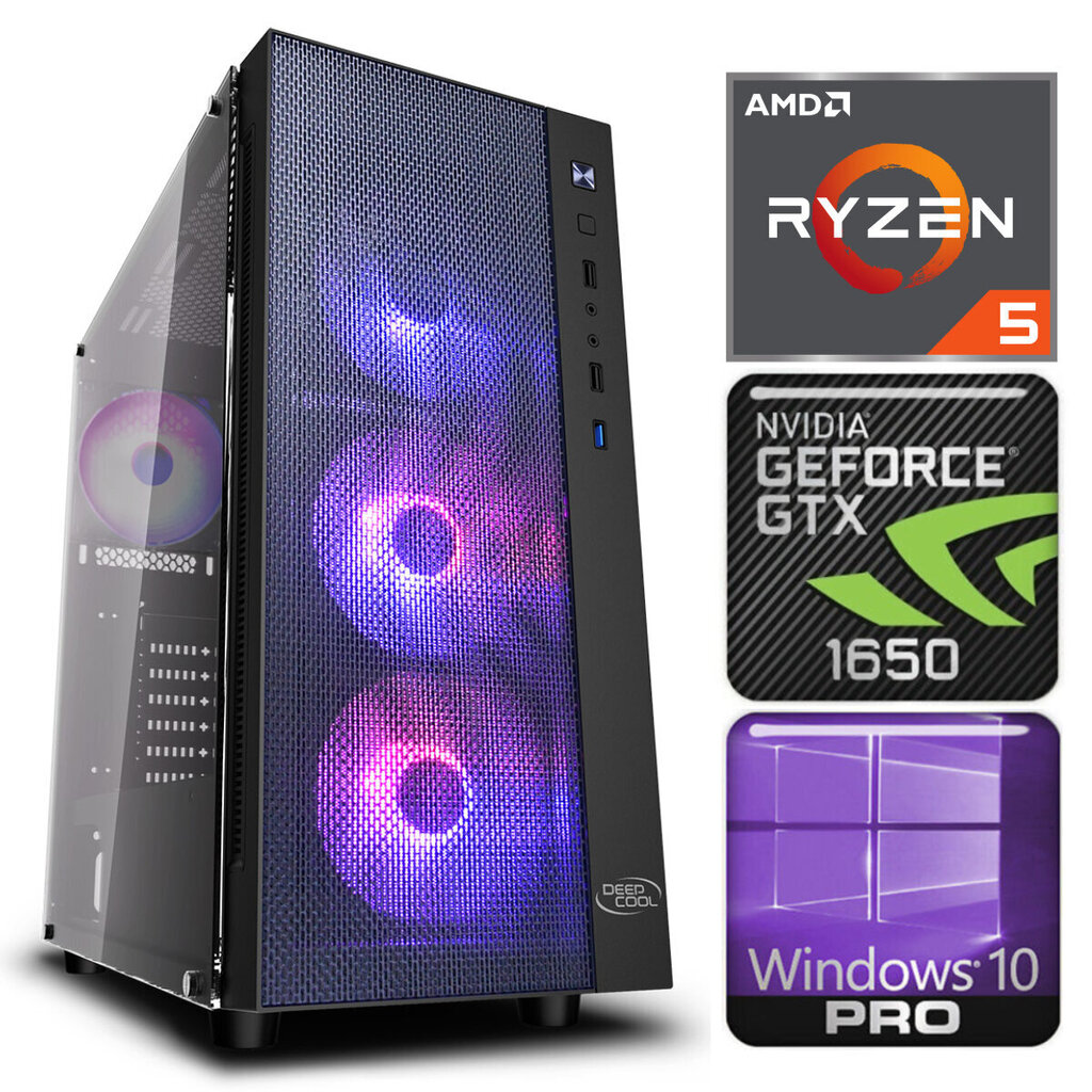 INTOP Ryzen 5 3600 16GB 240SSD M.2 NVME+2TB GTX1650 4GB WIN10Pro cena un informācija | Stacionārie datori | 220.lv