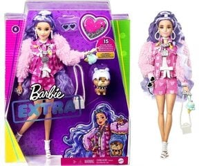 Lelle Bārbija (Barbie) Extra ar violetiem matiem cena un informācija | Rotaļlietas meitenēm | 220.lv
