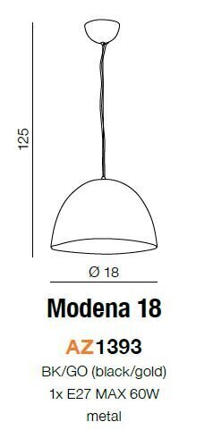 Azzardo gaismeklis Modena 18 AZ1393 цена и информация | Lustras | 220.lv