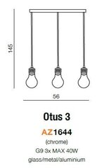Azzardo подвесной светильник AZ1644 Otus 3 цена и информация | Люстры | 220.lv