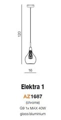 Azzardo подвесной светильник AZ1687 Elektra 1 цена и информация | Настенный/подвесной светильник Eye Spot 11 BL, чёрный | 220.lv