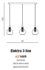 Azzardo piekarams gaismeklis AZ1689 Elektra 3 cena un informācija | Lustras | 220.lv