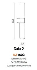 Azzardo настенный светильник AZ1603 Gaia 2 цена и информация | Настенные светильники | 220.lv
