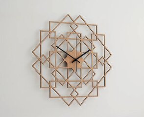Настенные деревянные часы Square, дуб цена и информация | Часы | 220.lv