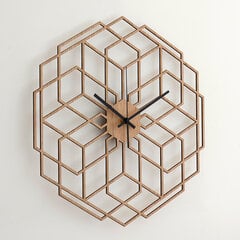 Настенные деревянные часы Hexaflower, дуб цена и информация | Часы | 220.lv